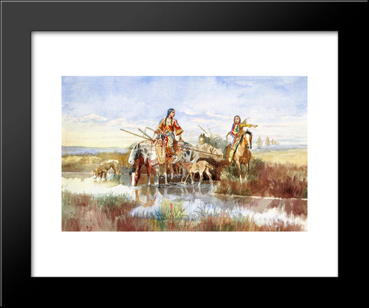 Last Chance Or Bust 20x24 Black Modern Wood Framed Art Print Poster by Russell, Charles M.