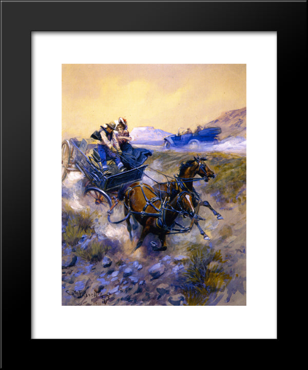 Life Saver 20x24 Black Modern Wood Framed Art Print Poster by Russell, Charles M.