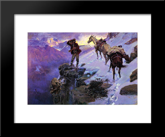 Meat'S Not Meat Till It'S In The Pan 20x24 Black Modern Wood Framed Art Print Poster by Russell, Charles M.