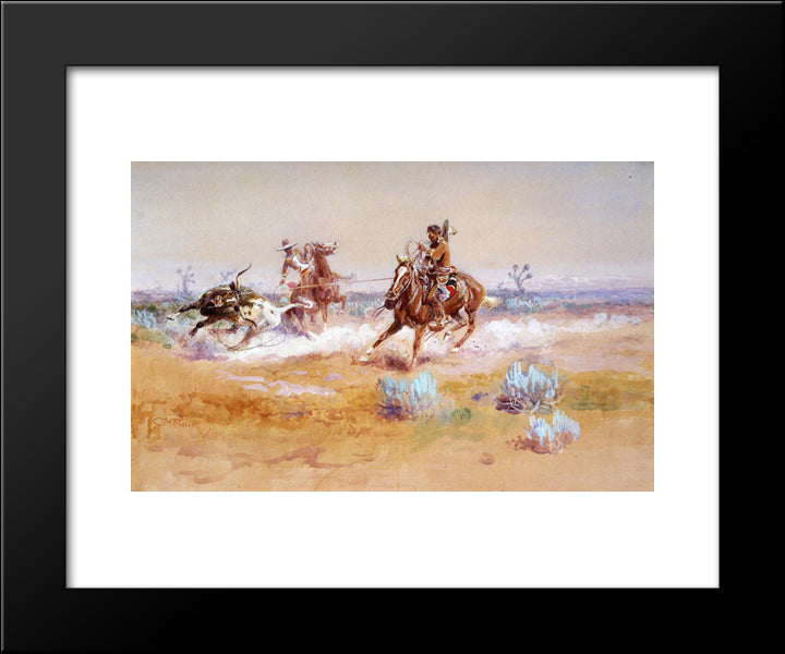 Mexico 20x24 Black Modern Wood Framed Art Print Poster by Russell, Charles M.