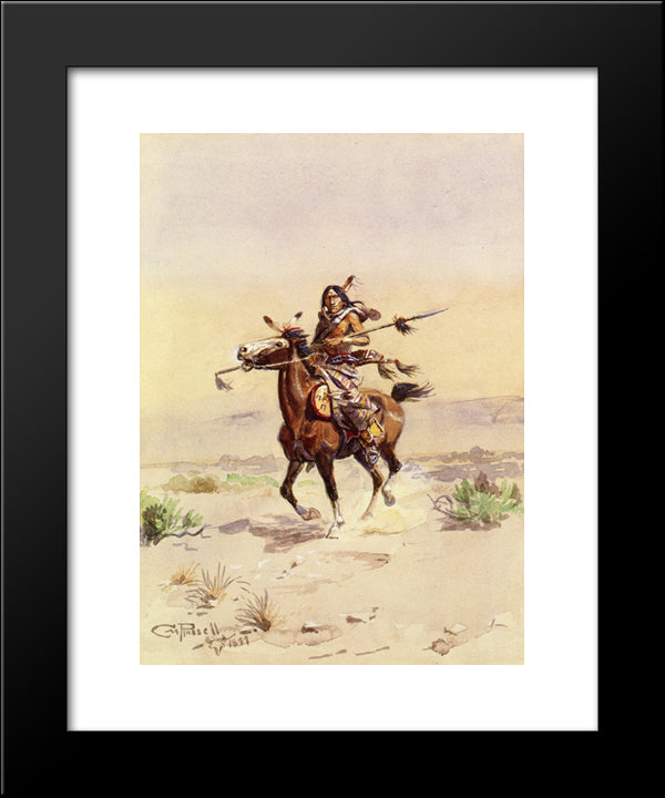 Nobleman Of The Plains 20x24 Black Modern Wood Framed Art Print Poster by Russell, Charles M.