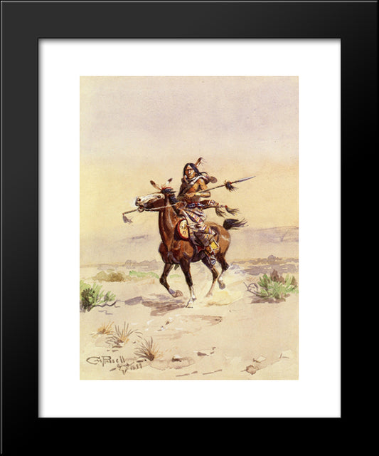 Nobleman Of The Plains 20x24 Black Modern Wood Framed Art Print Poster by Russell, Charles M.
