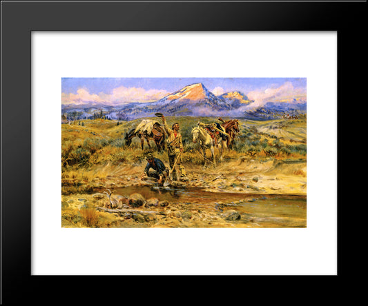 Pay Dirt 20x24 Black Modern Wood Framed Art Print Poster by Russell, Charles M.