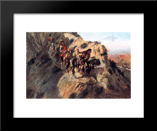 Scouting The Enemy 20x24 Black Modern Wood Framed Art Print Poster by Russell, Charles M.