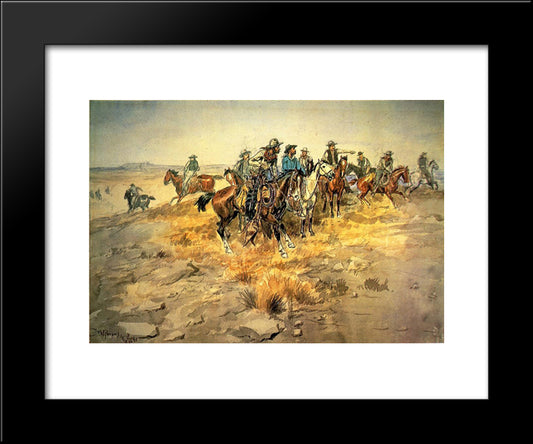 The Alarm Bell 20x24 Black Modern Wood Framed Art Print Poster by Russell, Charles M.