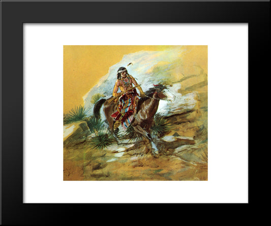 The Crow Scout 20x24 Black Modern Wood Framed Art Print Poster by Russell, Charles M.