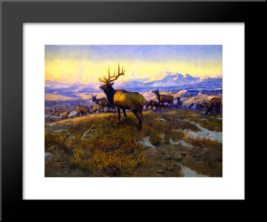 The Exalted Ruler 20x24 Black Modern Wood Framed Art Print Poster by Russell, Charles M.