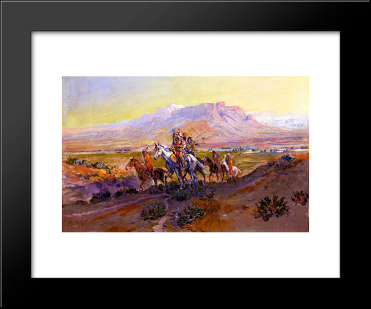 The Forked Trail 20x24 Black Modern Wood Framed Art Print Poster by Russell, Charles M.