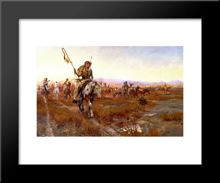 The Medicine Man [No. 2] 20x24 Black Modern Wood Framed Art Print Poster by Russell, Charles M.