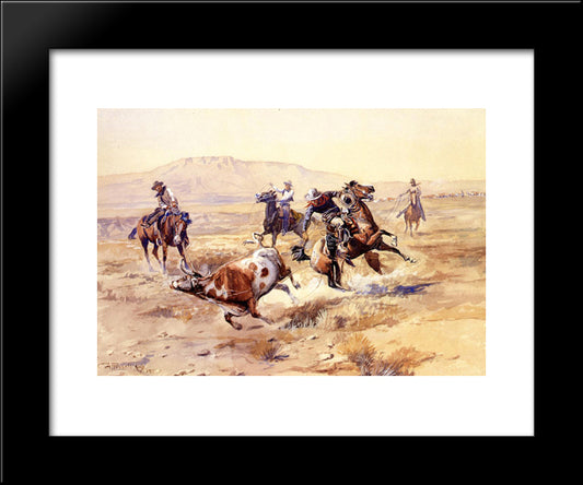 The Renegade 20x24 Black Modern Wood Framed Art Print Poster by Russell, Charles M.