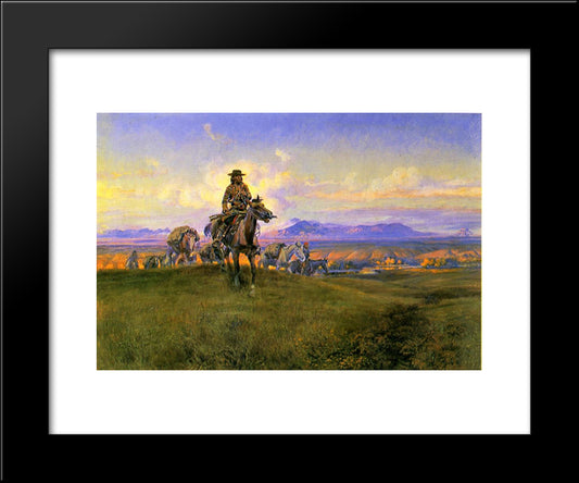 The Romance Makers 20x24 Black Modern Wood Framed Art Print Poster by Russell, Charles M.