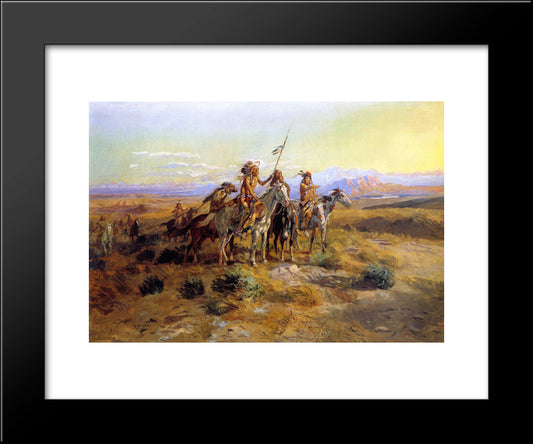 The Scouts 20x24 Black Modern Wood Framed Art Print Poster by Russell, Charles M.