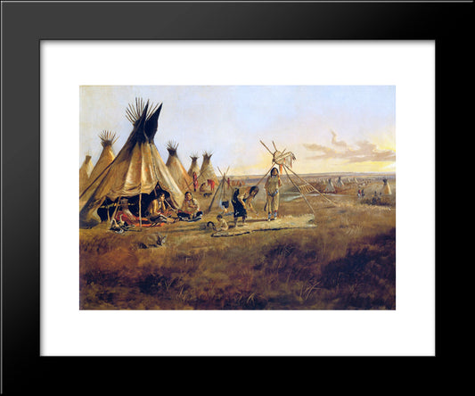 The Silk Robe 20x24 Black Modern Wood Framed Art Print Poster by Russell, Charles M.