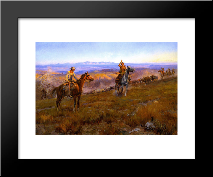 Toll Collectors 20x24 Black Modern Wood Framed Art Print Poster by Russell, Charles M.