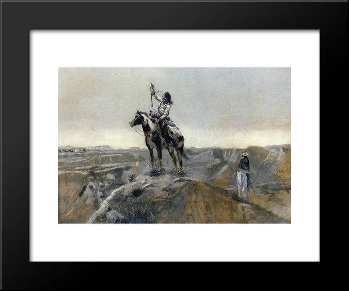 War 20x24 Black Modern Wood Framed Art Print Poster by Russell, Charles M.