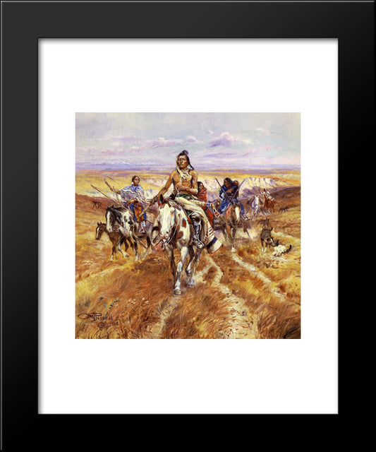 When The Plains Were His 20x24 Black Modern Wood Framed Art Print Poster by Russell, Charles M.