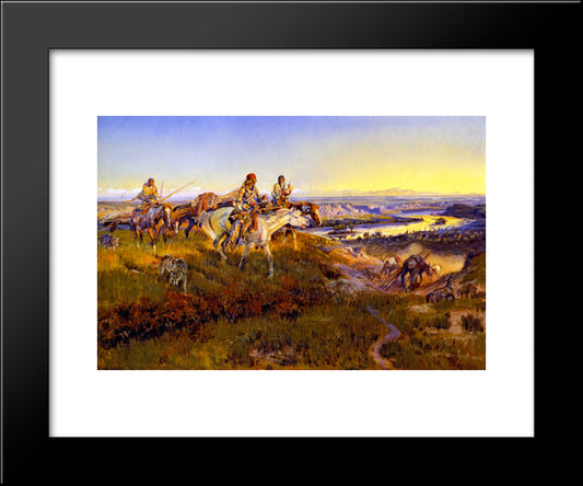 When White Men Turn Red 20x24 Black Modern Wood Framed Art Print Poster by Russell, Charles M.