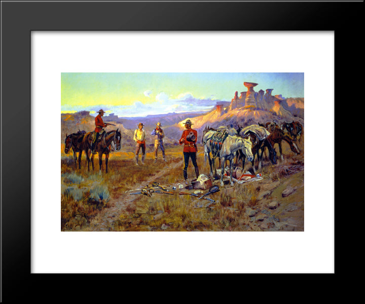 Whiskey Smugglers Caught With The Goods 20x24 Black Modern Wood Framed Art Print Poster by Russell, Charles M.