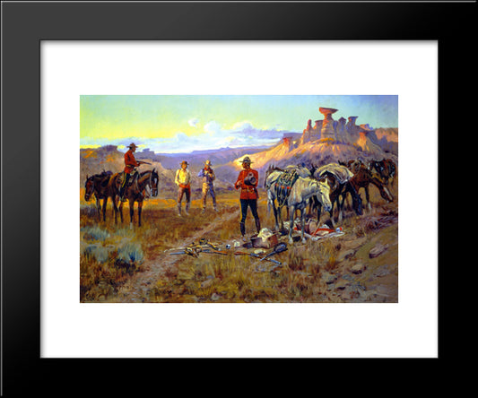 Whiskey Smugglers Caught With The Goods 20x24 Black Modern Wood Framed Art Print Poster by Russell, Charles M.