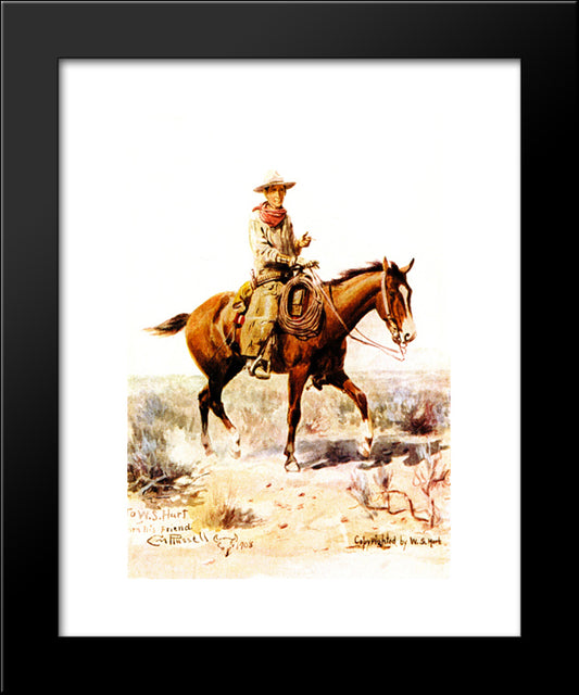 William S. Hart 20x24 Black Modern Wood Framed Art Print Poster by Russell, Charles M.