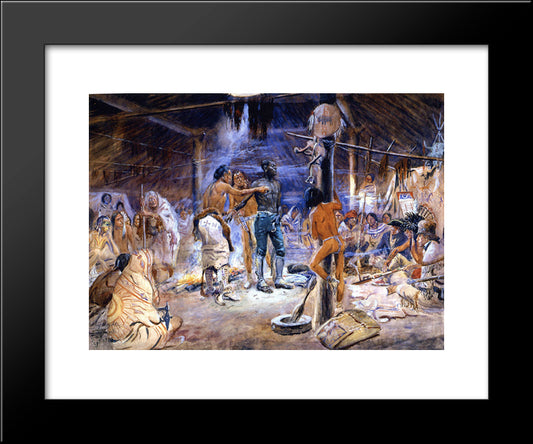 York 20x24 Black Modern Wood Framed Art Print Poster by Russell, Charles M.