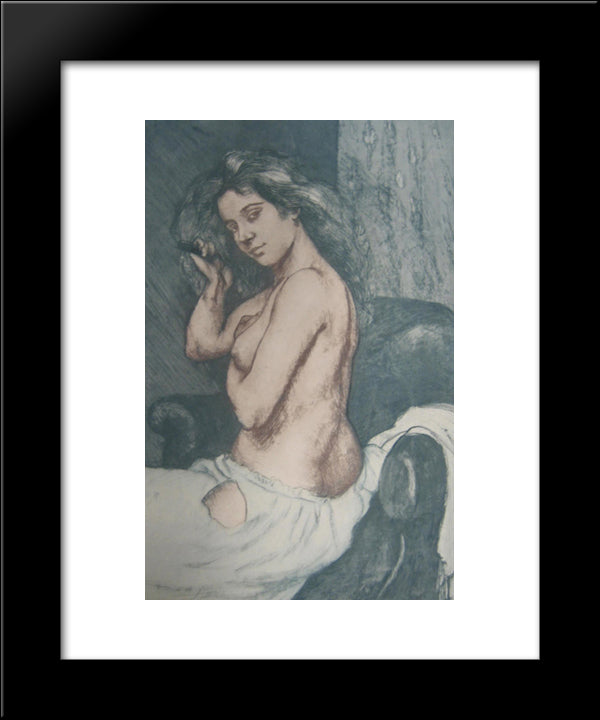 Female Nude 20x24 Black Modern Wood Framed Art Print Poster by Maurin, Charles