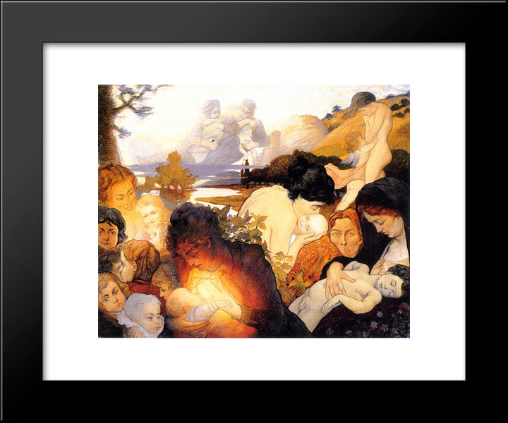 Maternity 20x24 Black Modern Wood Framed Art Print Poster by Maurin, Charles