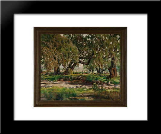 Edge Of The Oak Grove 20x24 Black Modern Wood Framed Art Print Poster by Reiffel, Charles