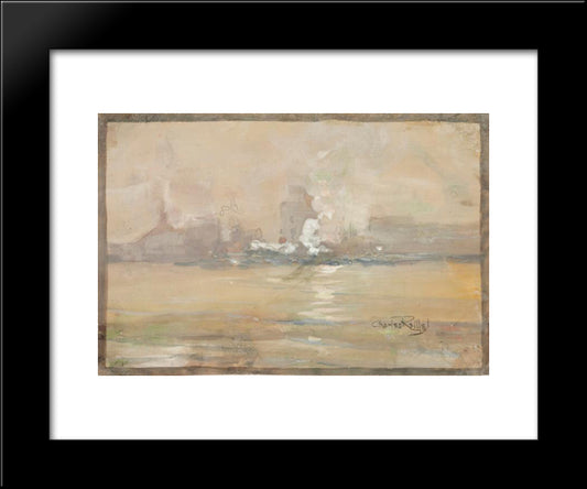 Foggy Morning, No. 2 20x24 Black Modern Wood Framed Art Print Poster by Reiffel, Charles