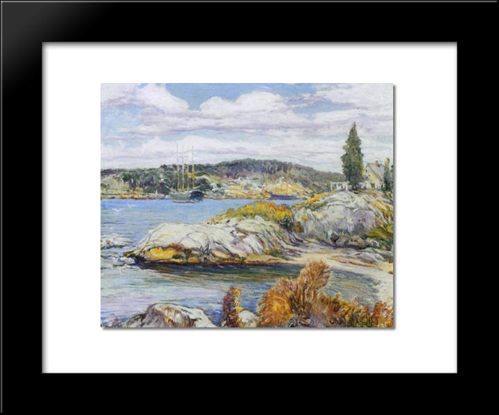 Maine Coast Booths Bay 20x24 Black Modern Wood Framed Art Print Poster by Reiffel, Charles