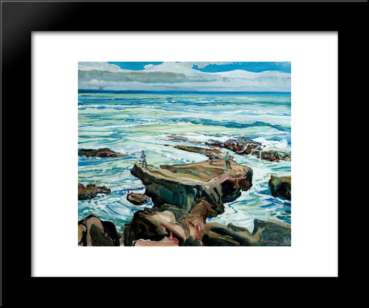 Morning At Laguna 20x24 Black Modern Wood Framed Art Print Poster by Reiffel, Charles