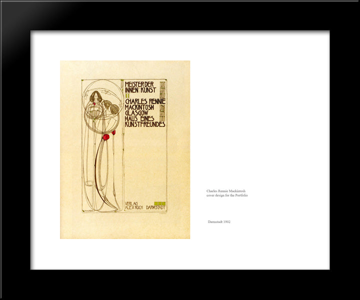 Cover Design 20x24 Black Modern Wood Framed Art Print Poster by Mackintosh, Charles Rennie