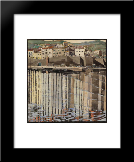 La Rue Du Soleil, Port Vendres 20x24 Black Modern Wood Framed Art Print Poster by Mackintosh, Charles Rennie