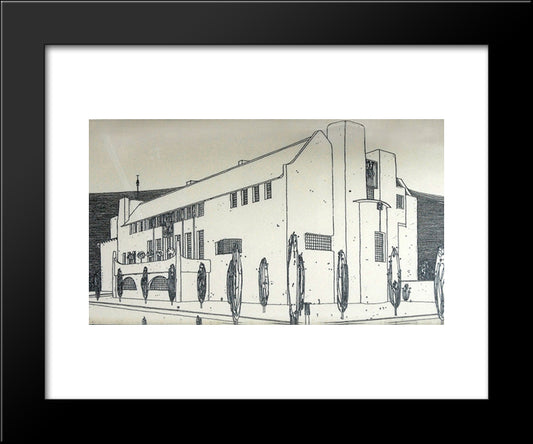 Le Dessin De Mackintosh De La 'House For An Art Lover' 20x24 Black Modern Wood Framed Art Print Poster by Mackintosh, Charles Rennie