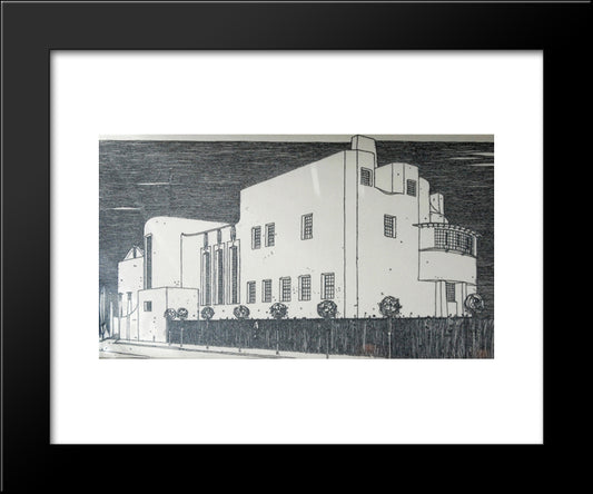 Le Dessin De Mackintosh De La 'House For An Art Lover' 20x24 Black Modern Wood Framed Art Print Poster by Mackintosh, Charles Rennie