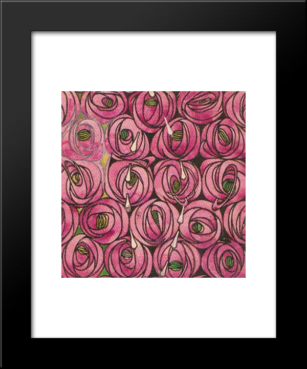 Roses 20x24 Black Modern Wood Framed Art Print Poster by Mackintosh, Charles Rennie