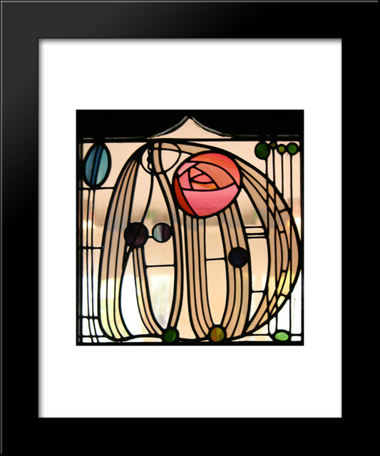 Stained Glass Window, The Hill House Glasgow 20x24 Black Modern Wood Framed Art Print Poster by Mackintosh, Charles Rennie