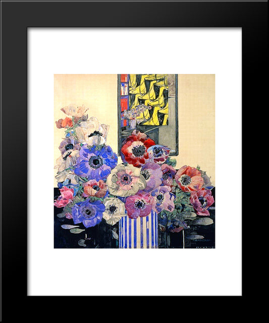 Still Life Of Anemones 20x24 Black Modern Wood Framed Art Print Poster by Mackintosh, Charles Rennie