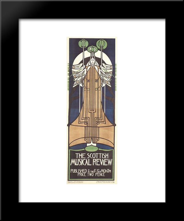 The Scottish Musical Review 20x24 Black Modern Wood Framed Art Print Poster by Mackintosh, Charles Rennie