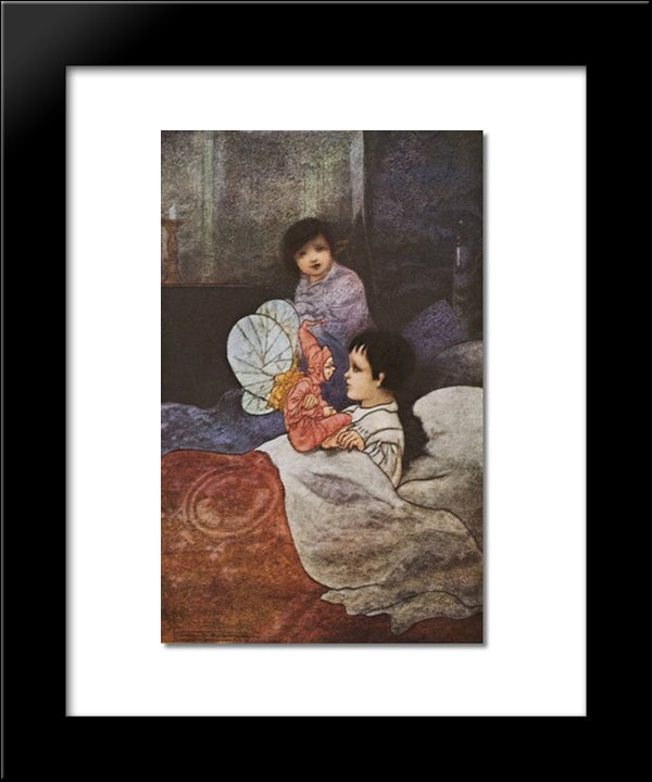 He Folded His Arms And Leaned Forward Till His Eyes Looked Into Johns 20x24 Black Modern Wood Framed Art Print Poster by Robinson, Charles