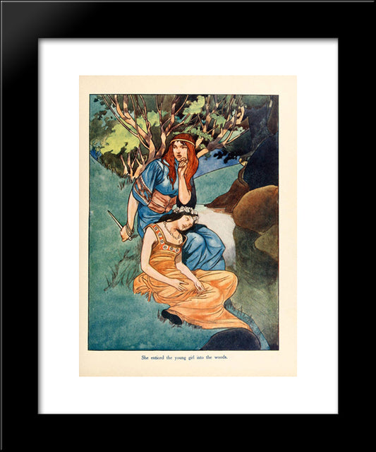 She Enticed The Young Girl Into The Woods 20x24 Black Modern Wood Framed Art Print Poster by Robinson, Charles