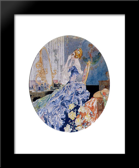 Woman At Her Vanity 20x24 Black Modern Wood Framed Art Print Poster by Robinson, Charles