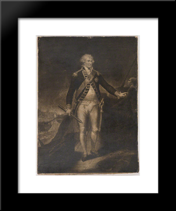 Adam Duncan, 1St Viscount Duncan 20x24 Black Modern Wood Framed Art Print Poster by Turner, Charles