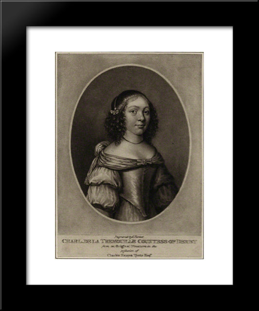 Charlotte Stanley, Countess Of Derby 20x24 Black Modern Wood Framed Art Print Poster by Turner, Charles