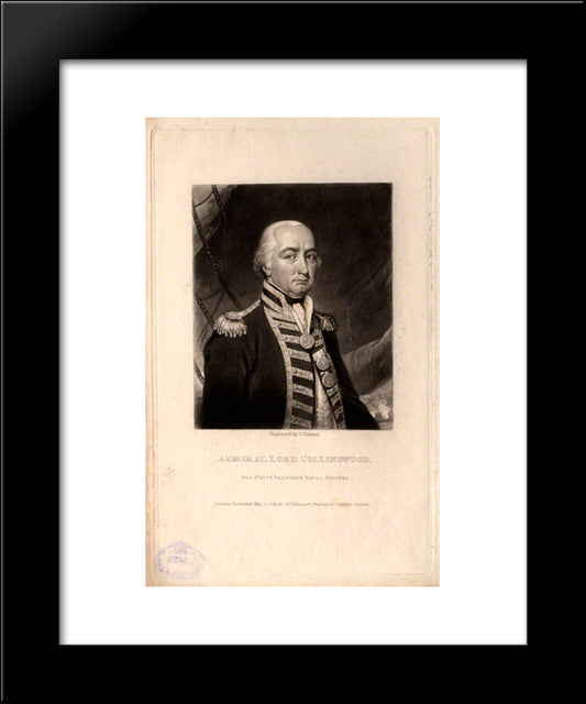Cuthbert Collingwood, Baron Collingwood 20x24 Black Modern Wood Framed Art Print Poster by Turner, Charles