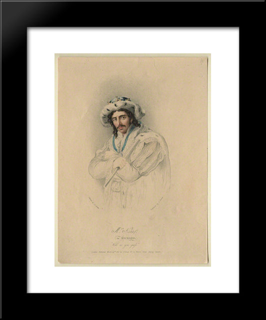 Edmund Kean As Richard Iii 20x24 Black Modern Wood Framed Art Print Poster by Turner, Charles