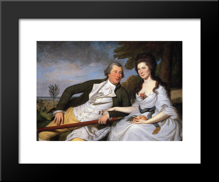 Benjamin And Eleanor Ridgley Laming 20x24 Black Modern Wood Framed Art Print Poster by Peale, Charles Willson