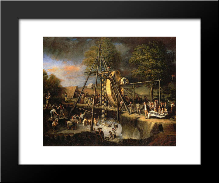 Exhumation Of The Mastadon 20x24 Black Modern Wood Framed Art Print Poster by Peale, Charles Willson