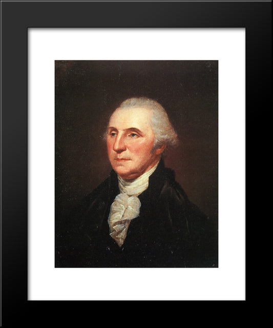 George Washington 20x24 Black Modern Wood Framed Art Print Poster by Peale, Charles Willson