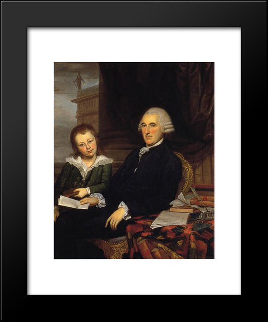 Governor Thomas Mckean And His Son, Thomas, Jr. 20x24 Black Modern Wood Framed Art Print Poster by Peale, Charles Willson